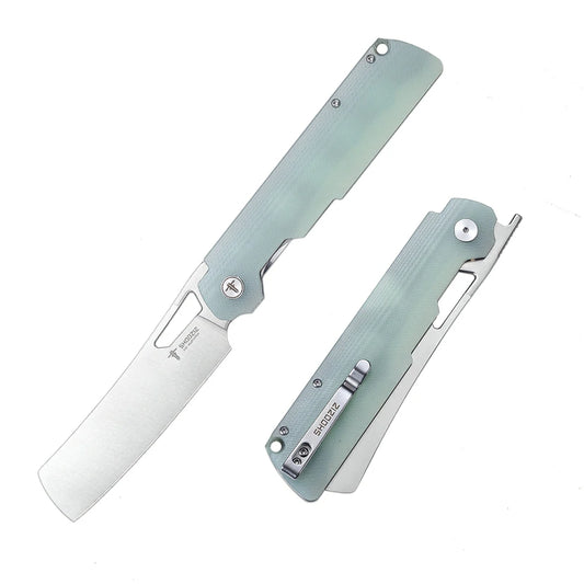 SHOOZIZ™ XUN119A-JGS,Liner Lock,3.98"D2 Steel Satin Blade,Jade G10 Handle