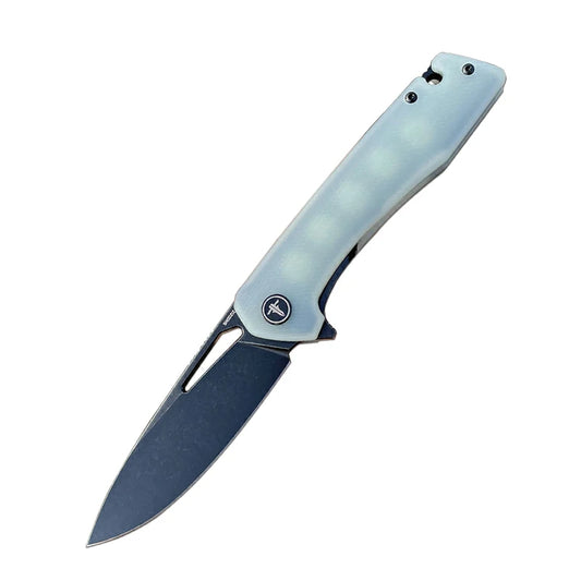 SHOOZIZ™ XUN120-JGB,Liner Lock,3.55"D2 Steel Black PVD Blade,Jade G10 Handle