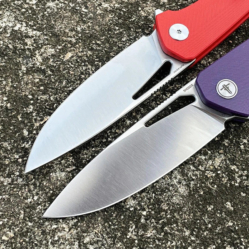 SHOOZIZ™ XUN120-PGS,Liner Lock,3.55"D2 Steel Satin Blade,purple G10 Handle