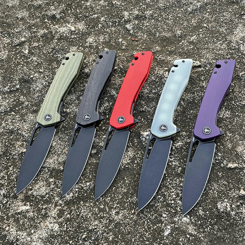 SHOOZIZ™ XUN120-RGB,Liner Lock,3.55"D2 Steel Black PVD Blade,Red G10 Handle