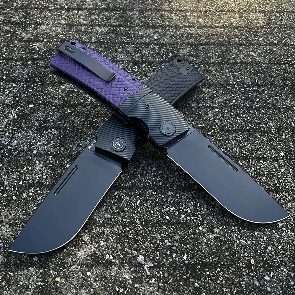 SHOOZIZ™ XUN122-BGB,Liner Lock,3.90"14C28N Steel Black PVD Blade,Black G10 Handle