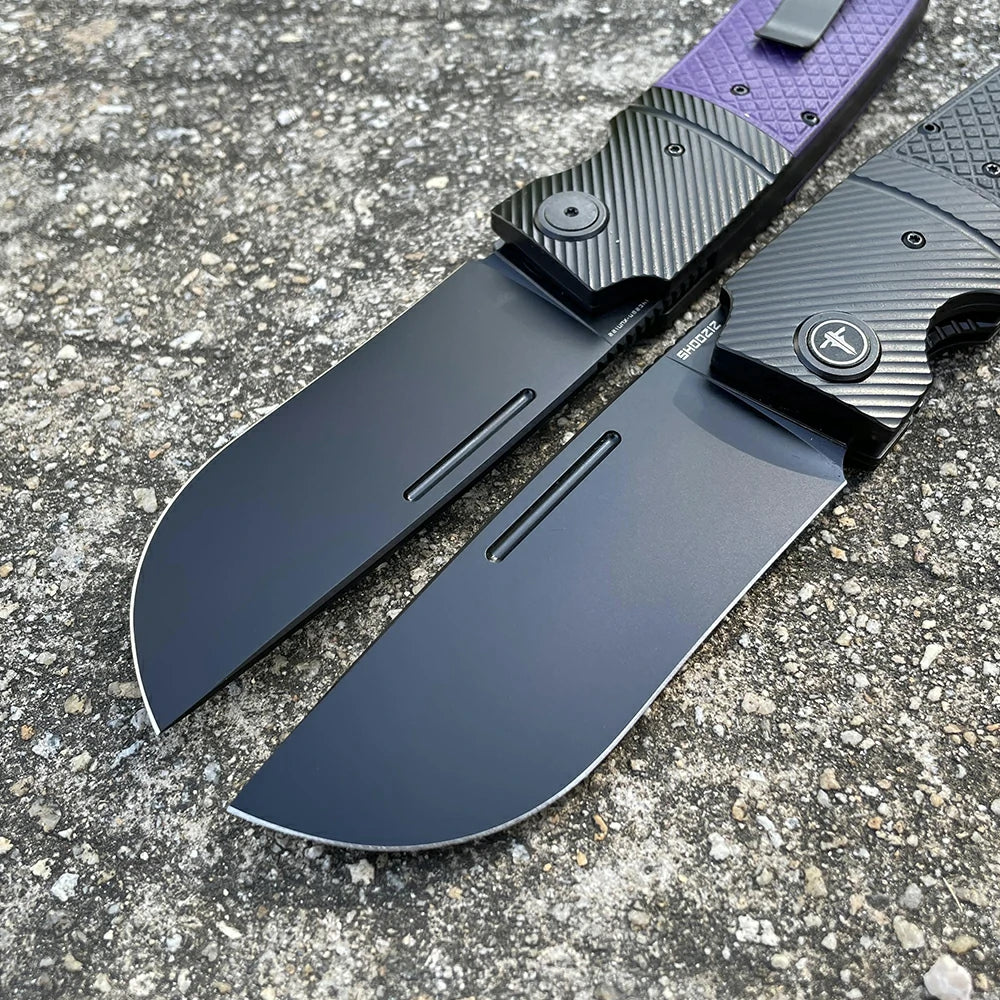 SHOOZIZ™ XUN122-BGB,Liner Lock,3.90"14C28N Steel Black PVD Blade,Black G10 Handle