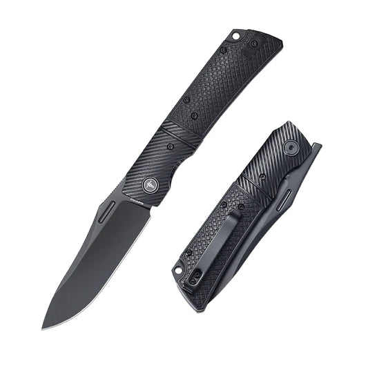 SHOOZIZ™ XUN123-BGB,Liner Lock,3.46"14C28N Steel PVD Blade,Steel Bolster & G10 Handle