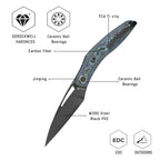 SHOOZIZ Garsia-LCB liner lock folder, M390 steel black PVD, carbon fiber, ceramic bearing, 4.73 inch closed length