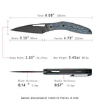 SHOOZIZ Garsia-LCB tactical pocket knife, black PVD M390 blade, carbon fiber handle, blue titanium clip, 8.08 inch overall, premium EDC