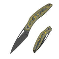 SHOOZIZ Garsia-YCB EDC folding knife, SHOOZIZ x T.Kalashnikov x NFK, M390 steel blade with black PVD finish, carbon fiber handle, titanium clip, liner lock, 3.15 inch blade