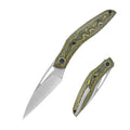 SHOOZIZ Garsia-YCS EDC folding knife, SHOOZIZ x T.Kalashnikov x NFK, M390 steel blade with satin finish, carbon fiber handle,  titanium clip, liner lock, 3.15 inch blade