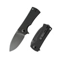 SHOOZIZ HAN306-BGB folding knife, 14C28N steel blade with black PVD finish, black G10 handle, drop point blade, ceramic bearings.