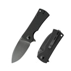 SHOOZIZ HAN306-BGB folding knife, 14C28N steel blade with black PVD finish, black G10 handle, drop point blade, ceramic bearings.
