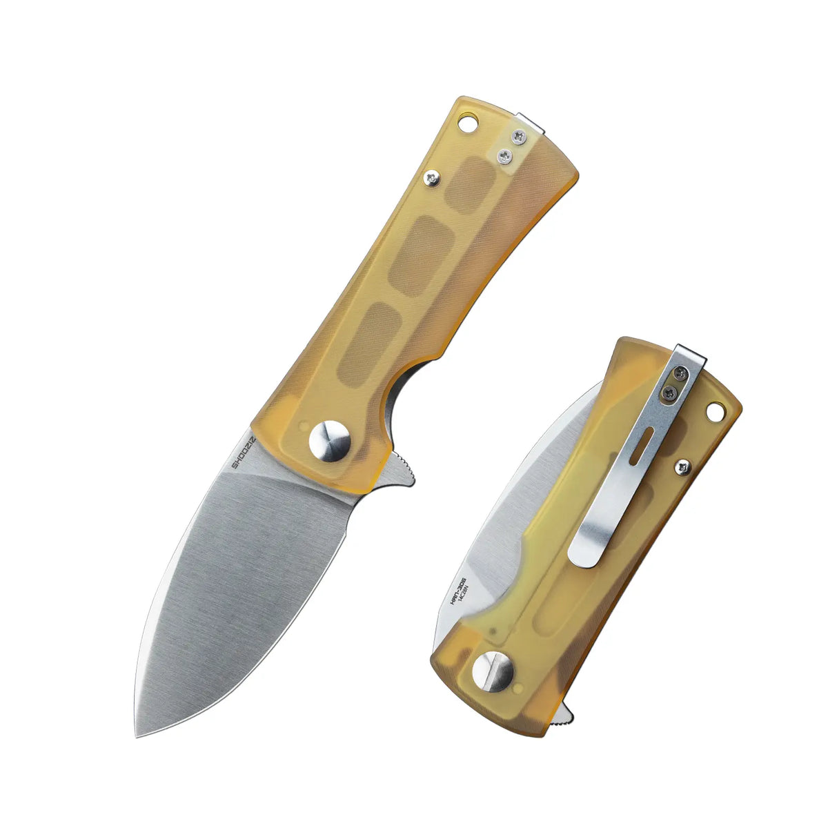 SHOOZIZ HAN306-JUS Drop Point Folding Knife | Satin 14C28N & Ultem