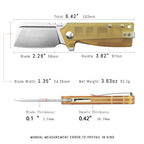 SHOOZIZ HAN307-JUS EDC knife dimensions, 6.42" total length, 2.29" blade, 3.82" handle, 92.2g weight.