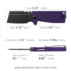 SHOOZIZ HAN307-PGB EDC knife dimensions, 6.42" total length, 2.29" blade, 3.82" handle, 101.2g weight.