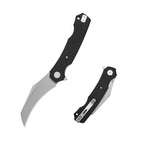 SHOOZIZ HAN308-BGST EDC folding knife, 14C28N steel blade with stonewashed finish, black G10 handle, liner lock, 3.39 inch blade