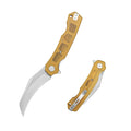 SHOOZIZ HAN308-JUS EDC folding knife, 14C28N steel blade with satin finish, translucent Ultem handle, liner lock, lightweight everyday carry
