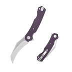 SHOOZIZ HAN308-PGS EDC folding knife, 14C28N steel blade with satin finish, purple G10 handle, liner lock, 3.39 inch blade