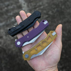SHOOZIZ HAN308-PGS purple G10 handle folding knife, satin 14C28N blade, liner lock, EDC, 3.39 inch blade