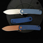 HAN309 Series blue Micarta handle texture, premium linen material luxury finish