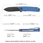 HAN309-LMB pocket knife dimensions, elegant size for everyday carry