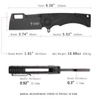 SHOOZIZ HAN317-BGB tactical pocket knife, black PVD DC53 blade, black G10 scales, all-black everyday carry