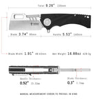 SHOOZIZ HAN317-BGS liner lock folder, DC53 steel with satin finish, black G10 handle, ceramic bearing