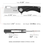 SHOOZIZ HAN317-BGST black G10 handle folding knife, DC53 steel with stonewashed finish, liner lock, everyday carry