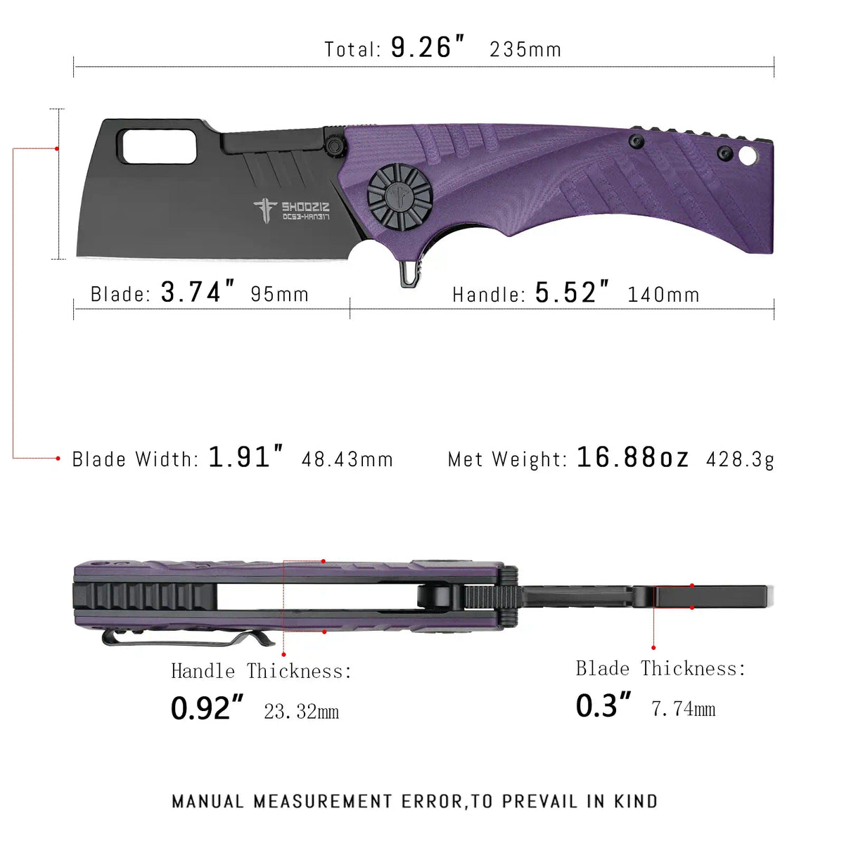 SHOOZIZ HAN317-PGB Folding Knife – SHOOZIZ Knives Store