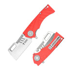 SHOOZIZ HAN317-RGS pocket knife, satin DC53 blade, red G10 handle, everyday carry