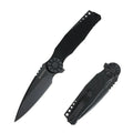 SHOOZIZ KILA-BGB EDC folding knife, NFK design, DC53 steel blade with black PVD finish, black G10 handle, black aluminum bolster, liner lock, all-black tactical look