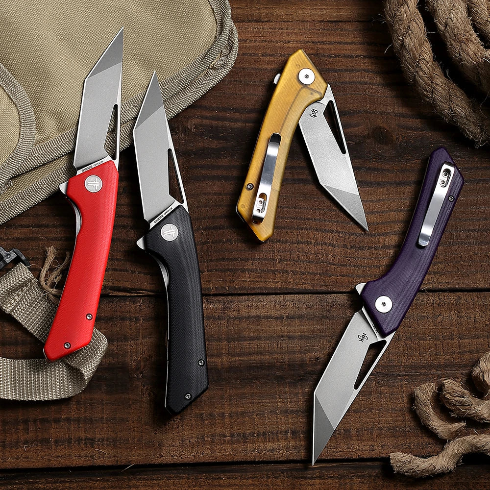 SHOOZIZ OPERATOR-BGb black G10 handle folding knife, satin 14C28N blade, liner lock, EDC, 3.39 inch blade