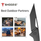 SHOOZIZ OPERATOR-CB compact EDC folder, 14C28N steel, black PVD finish, carbon fiber handle, pocket clip, 3.68 oz total weight