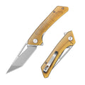 SHOOZIZ OPERATOR-JUb EDC folding knife, NFK design, 14C28N steel blade with satin finish, translucent Ultem handle, liner lock, 3.39 inch blade, 3.68 oz