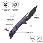 SHOOZIZ OPERATOR-PGB liner lock folder, 14C28N steel black PVD, purple G10, ceramic bearing, 4.57 inch closed