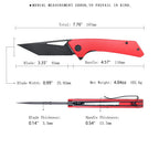 SHOOZIZ OPERATOR-RGB tactical pocket knife, black PVD 14C28N blade, red G10 scales, 7.76 inch overall, EDC