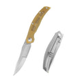 SHOOZIZ SERPENT-TiUSH folding knife, ELMAX steel satin blade, Ultem and TC4 titanium handle, frame lock.
