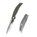 SHOOZIZ SERPENT-TiYCPH folding knife, ELMAX steel mirror-polished blade, yellow carbon fiber and TC4 titanium handle, frame lock.