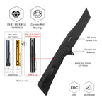 SHOOZIZ XUN112-BGB liner lock folder, D2 steel black PVD, black G10, ceramic bearing, 4.53 inch closed