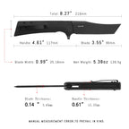 SHOOZIZ XUN112-BGB tactical pocket knife, black PVD D2 blade, black G10 handle, 7.72 inch overall, everyday carry