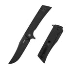 SHOOZIZ XUN113-BGB liner lock folder, D2 steel black PVD, black G10, ceramic bearing, 4.53 inch closed
