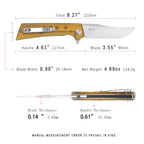 SHOOZIZ XUN113-JUS pocket knife, satin D2 blade, Ultem handle, everyday carry, 4.5 inch closed length