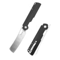 SHOOZIZ XUN119A-BGS large EDC folding knife, D2 steel blade with satin finish, black G10 handle, liner lock, 3.98 inch blade, 6.39 oz
