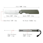 SHOOZIZ XUN119A-GMS pocket knife, satin D2 blade, green Micarta handle, 7.72 inch overall, everyday carry