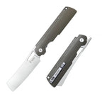 SHOOZIZ XUN119A-JGMS EDC folding knife, D2 steel blade with satin finish, G10 handle, liner lock, 3.39 inch blade