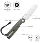 SHOOZIZ XUN119A-JGMS liner lock folder, D2 steel satin,G10, ceramic bearing, 4.53 inch closed