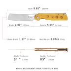 SHOOZIZ XUN119A-JUS pocket knife, satin D2 blade, Ultem handle, 9.85 inch overall length, everyday carry