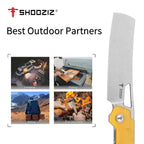 SHOOZIZ XUN119A-JUSt everyday carry knife, Ultem handle, stonewashed D2 blade, pocket clip, 59-61 HRC