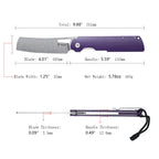 SHOOZIZ XUN119A-PGSt pocket knife, stonewashed D2 blade, purple G10 handle, 7.72 inch overall, everyday carry