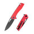 SHOOZIZ XUN120-RGB folding knife, D2 steel blade with black PVD finish, red G10 handle, liner lock.