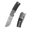 SHOOZIZ XUN122-BGS folding knife, 14C28N steel satin blade, black G10 handle with steel bolster, liner lock.