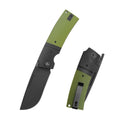 SHOOZIZ XUN122-GGB folding knife, 14C28N steel black PVD blade, green G10 handle with black steel bolster, liner lock.