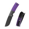 SHOOZIZ XUN122-PGB folding knife, 14C28N steel black PVD blade, purple G10 handle with black steel bolster, liner lock.